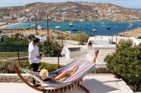 Yalos Mykonos 4 Bedroom Luxury house 5 minute from Ornos Beach w sea & Sunset view